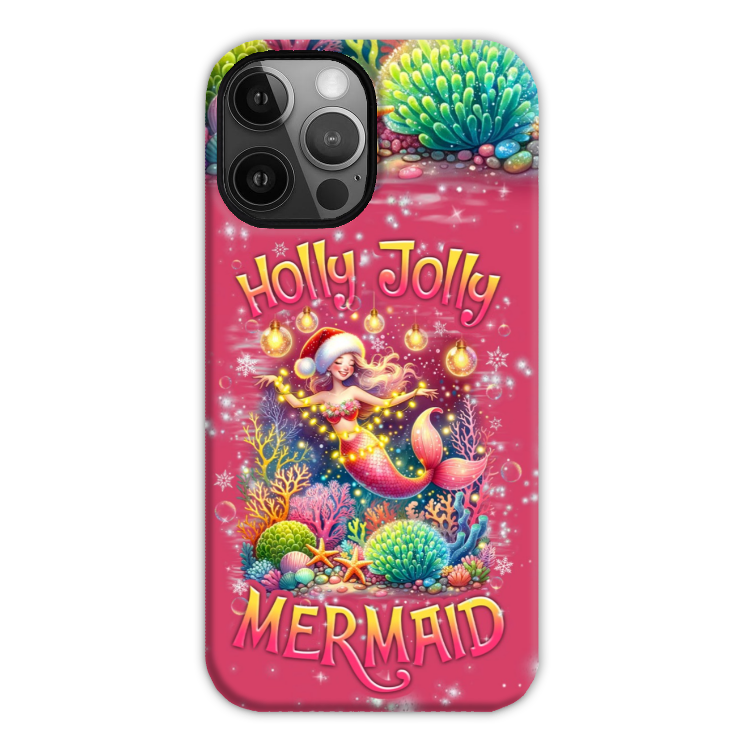 BLISSCORNERS HOLLY JOLLY MERMAID CHRISTMAS PHONE CASE
