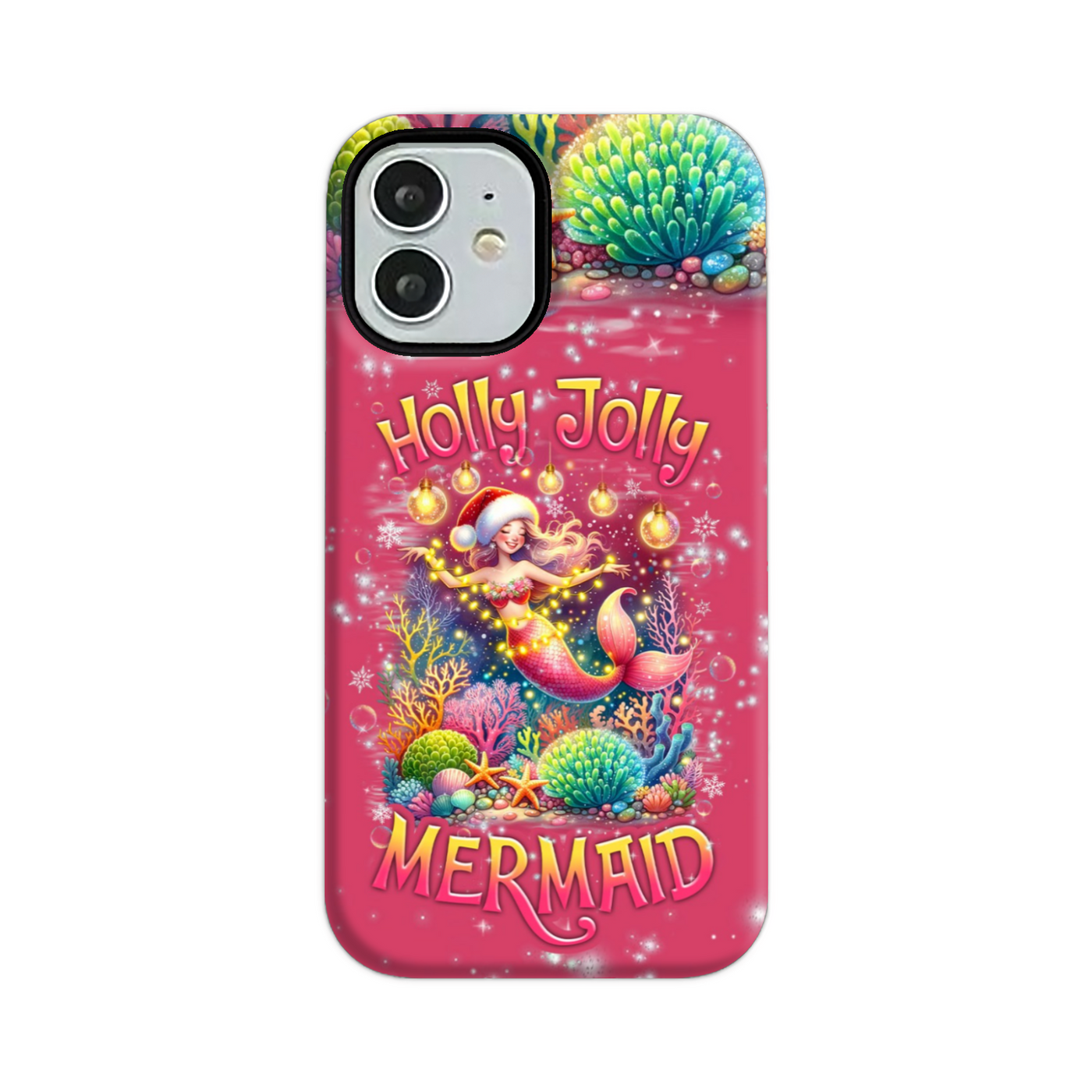 BLISSCORNERS HOLLY JOLLY MERMAID CHRISTMAS PHONE CASE
