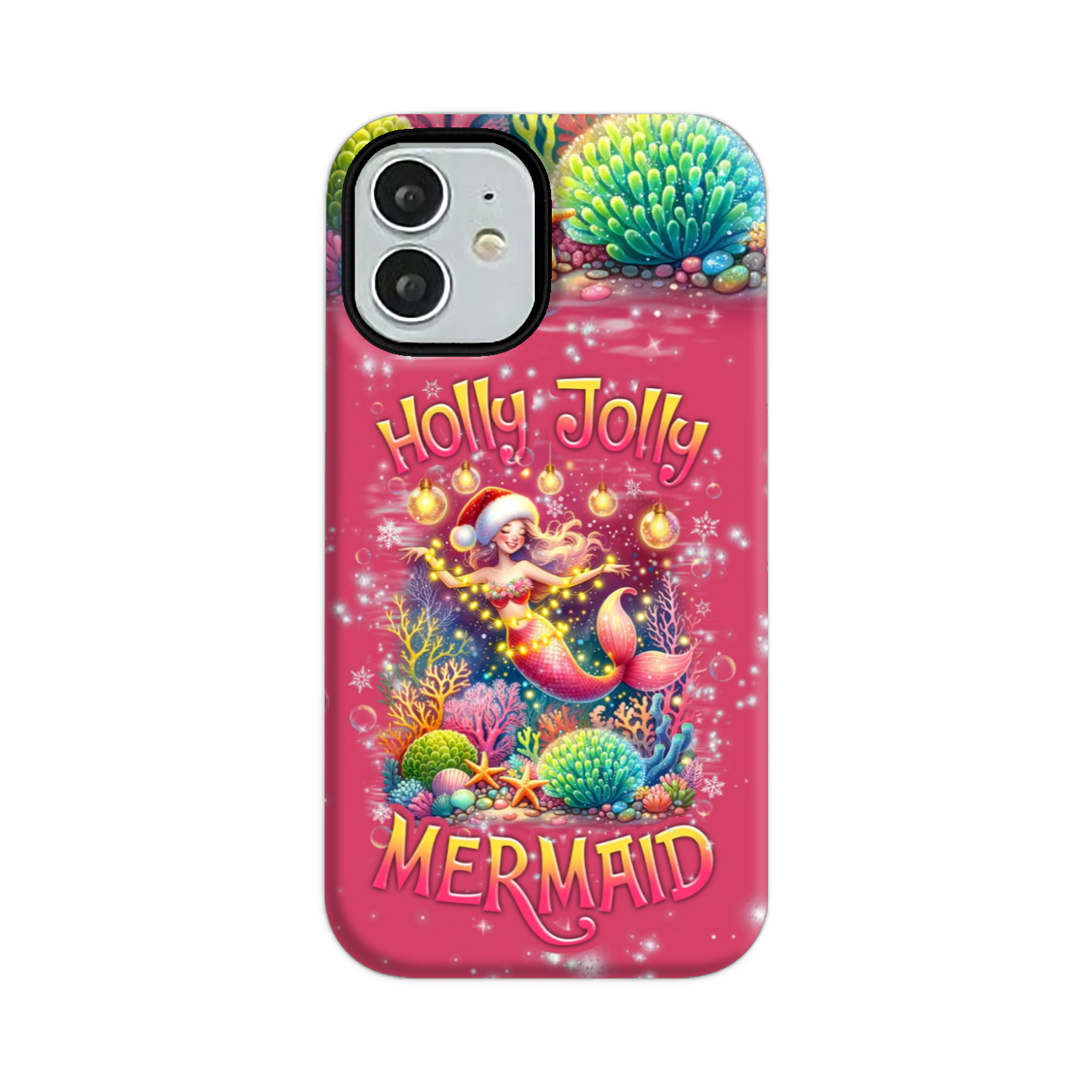BLISSCORNERS HOLLY JOLLY MERMAID CHRISTMAS PHONE CASE
