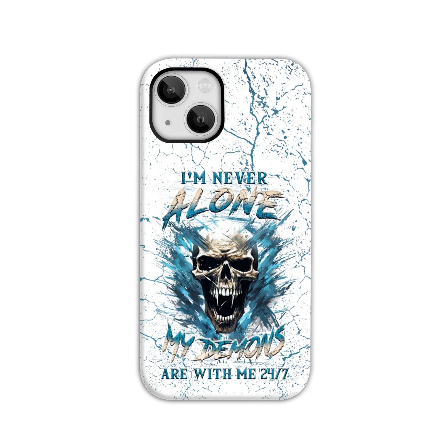 Blisscorners I'm Never Alone Skull Demon Phone Case