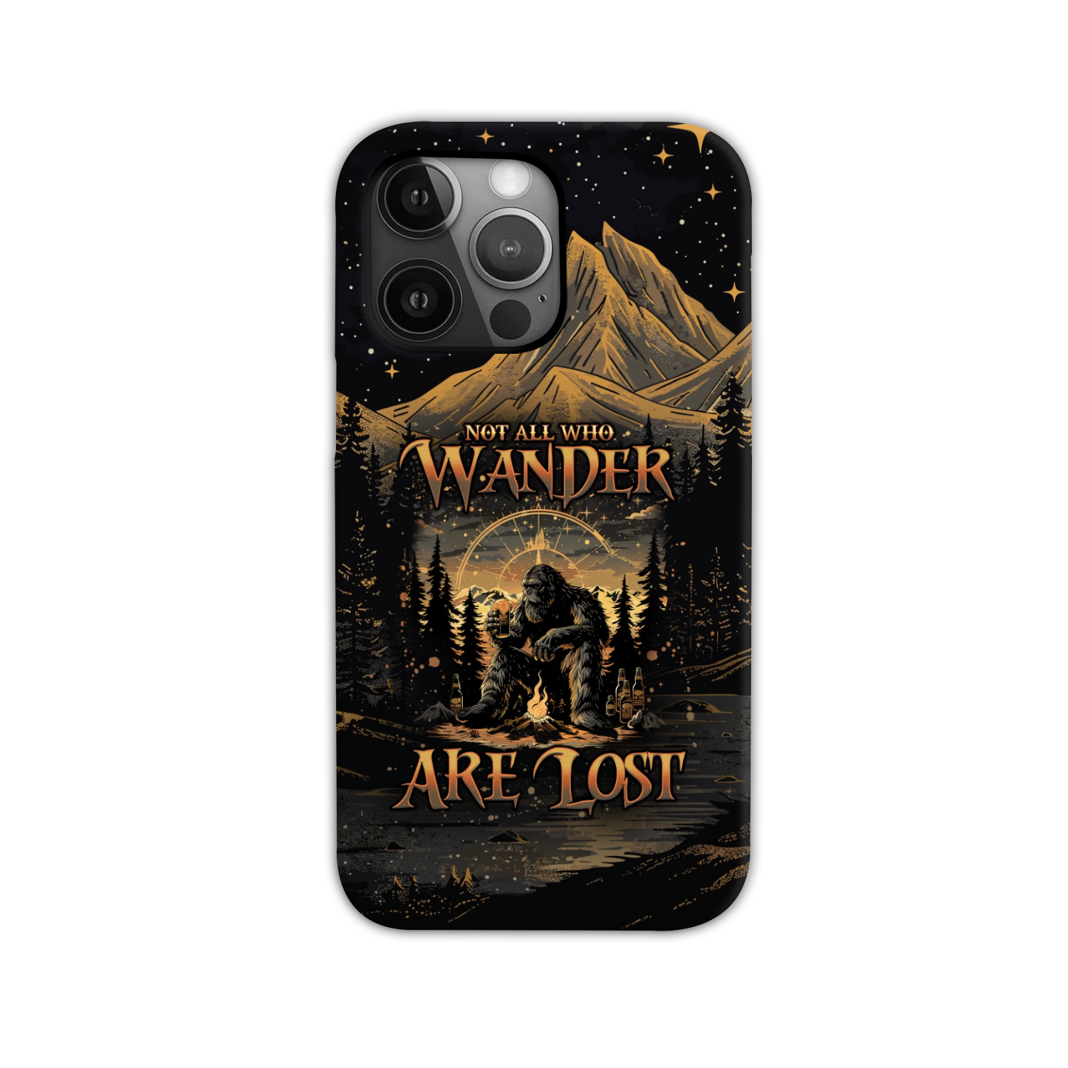 BLISSCORNERS NOT ALL WHO WANDER ARE LOST BIGFOOT COMPASS PHONE CASE