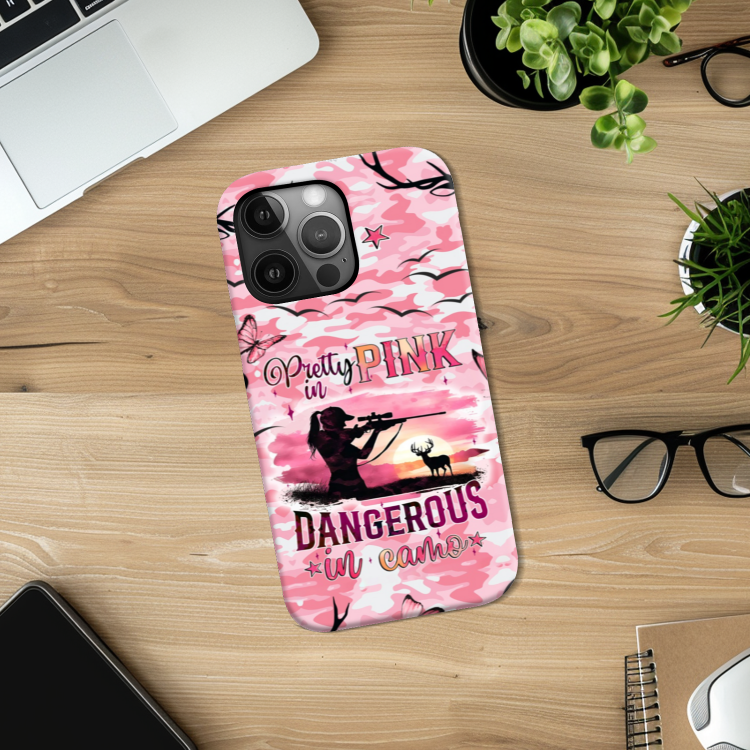 BLISSCORNERS PRETTY IN PINK HUNTING PHONE CASE
