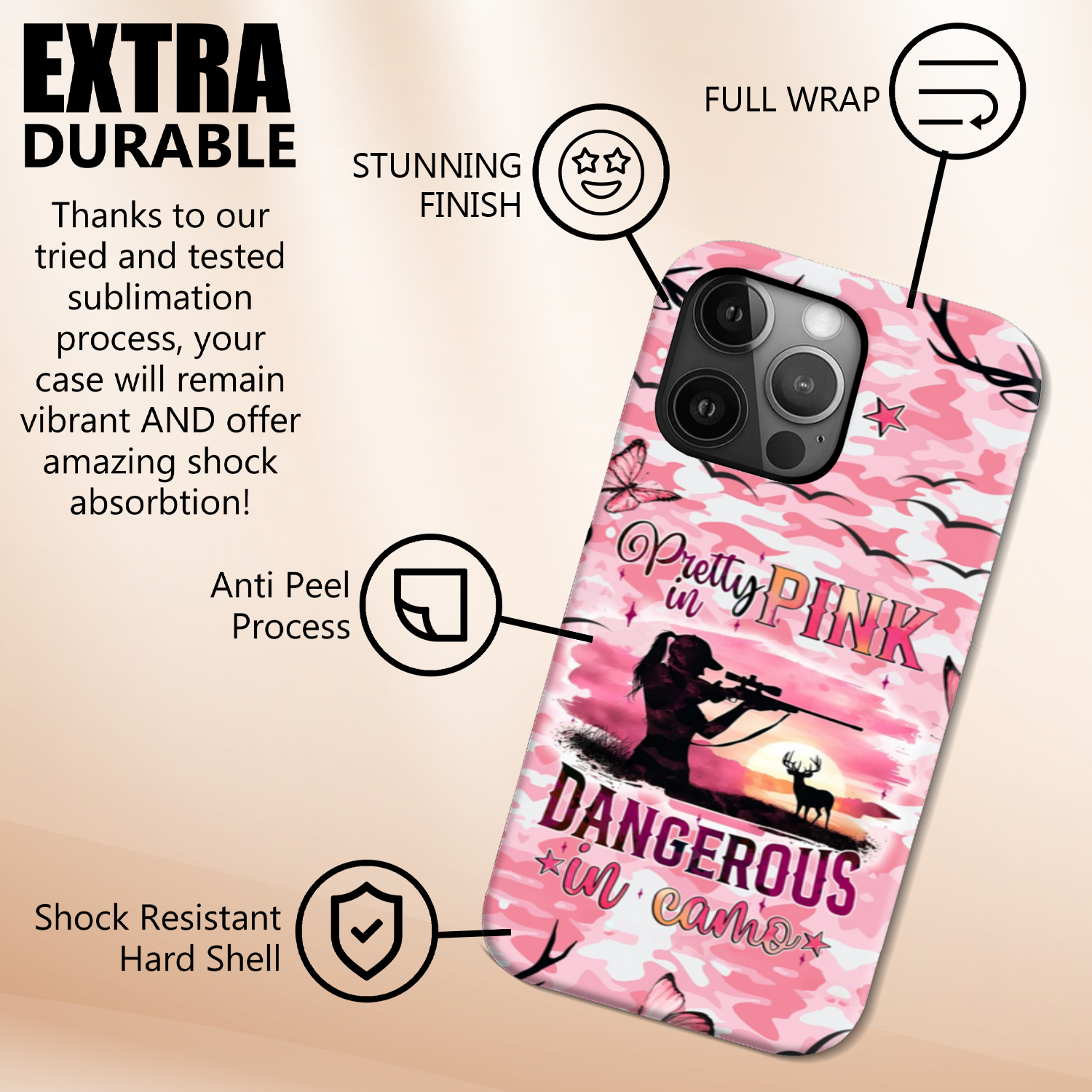 BLISSCORNERS PRETTY IN PINK HUNTING PHONE CASE
