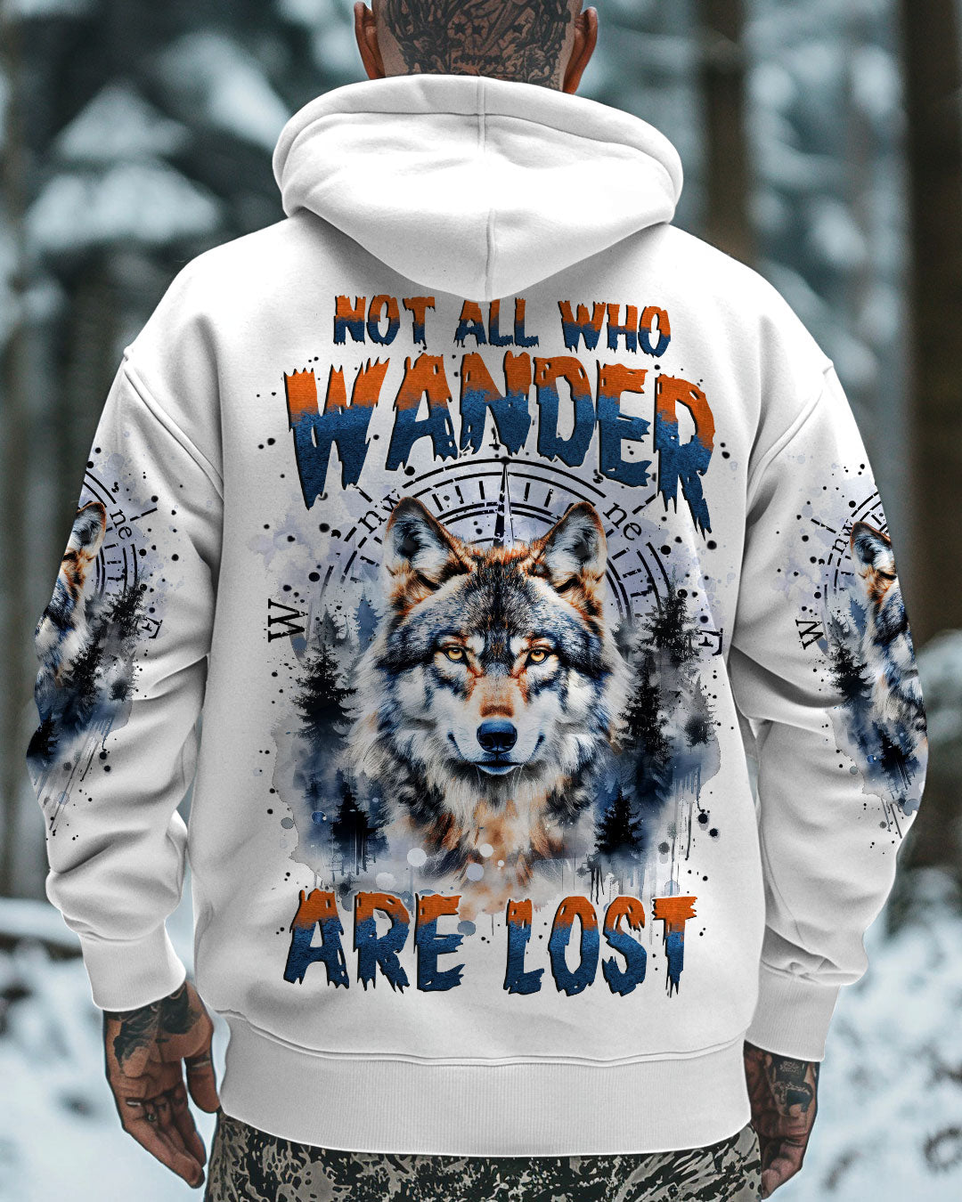 BLISSCORNERS NOT ALL WHO WANDER ARE LOST WOLF ALL OVER PRINT