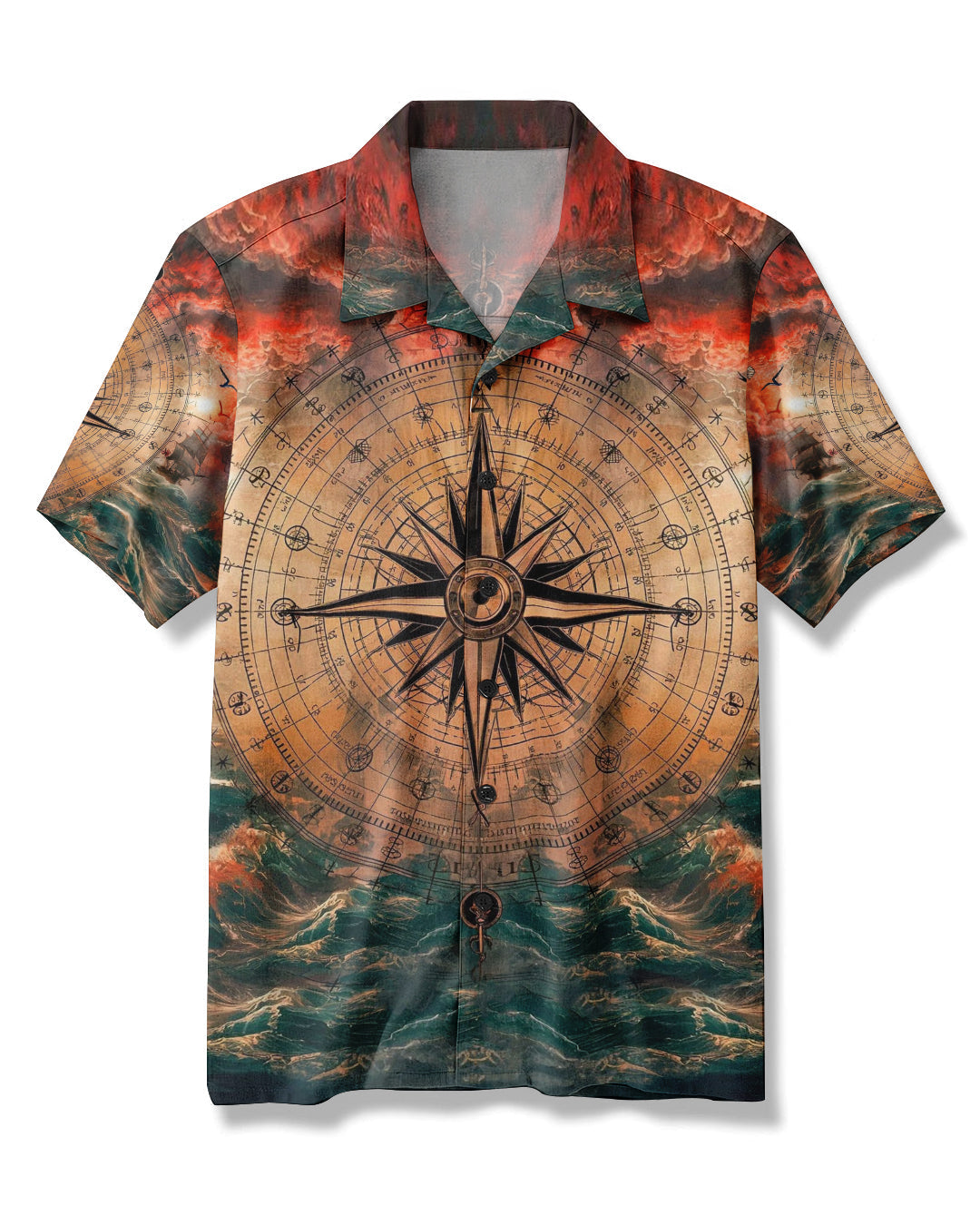 BLISSCORNERS COMPASS OCEAN HAWAIIAN SHIRT