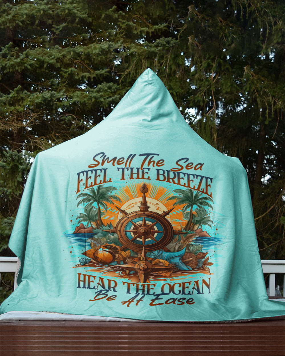 BLISSCORNERS SMELL THE SEA FEEL THE BREEZE SHERPA BLANKET HOODIE