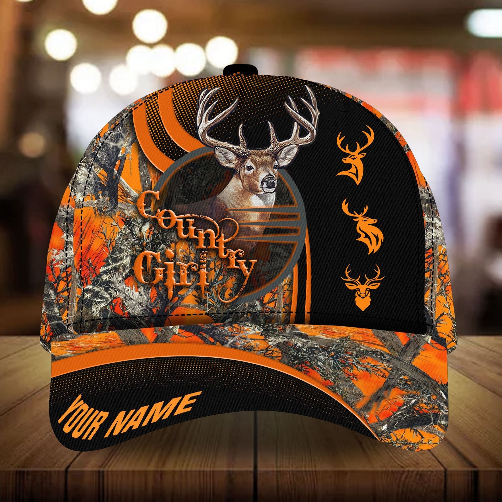 Blisscorners Country Girl Deer Hunting Classic Personalized Hats 3D Multicolored