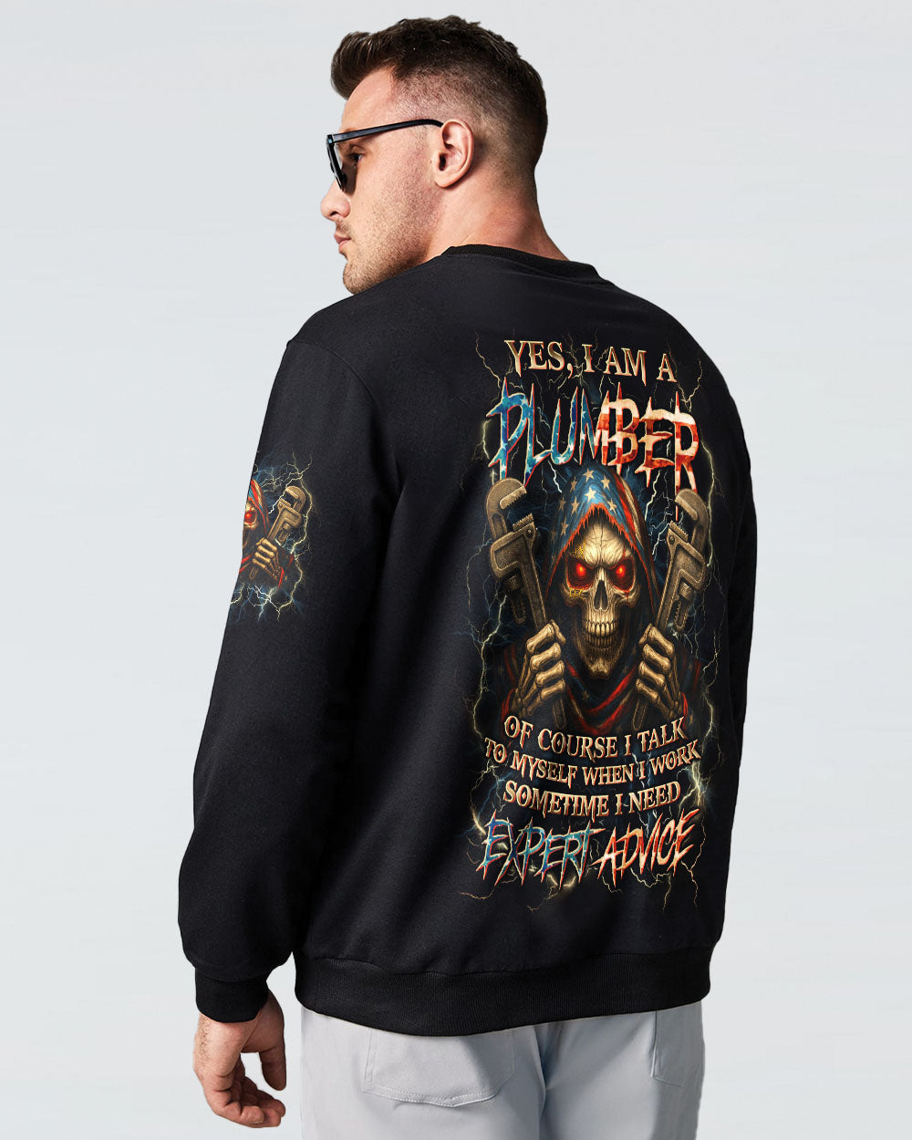 BLISSCORNERS ROCKING THE PLUMBER WIFE LIFE SKULL ALL OVER PRINT