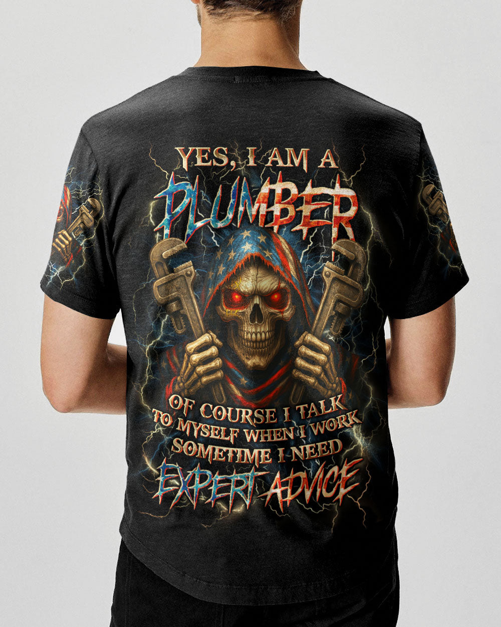 BLISSCORNERS ROCKING THE PLUMBER WIFE LIFE SKULL ALL OVER PRINT