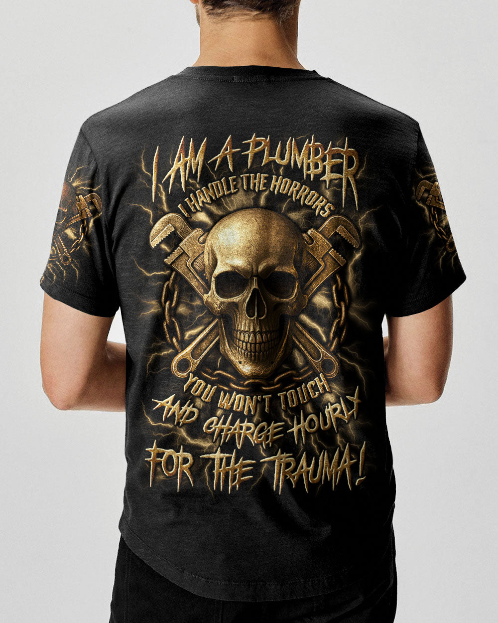 BLISSCORNERS ROCKING THE PLUMBER WIFE LIFE SKULL ALL OVER PRINT