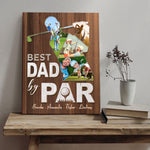 Blisscorners Best Dad By Par Custom Photo Canvas, Golf Wall Art, Christmas Golf Gift LM2611