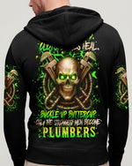 BLISSCORNERS ALWAYS BE NICE TO PLUMBERS SKULL ALL OVER PRINT