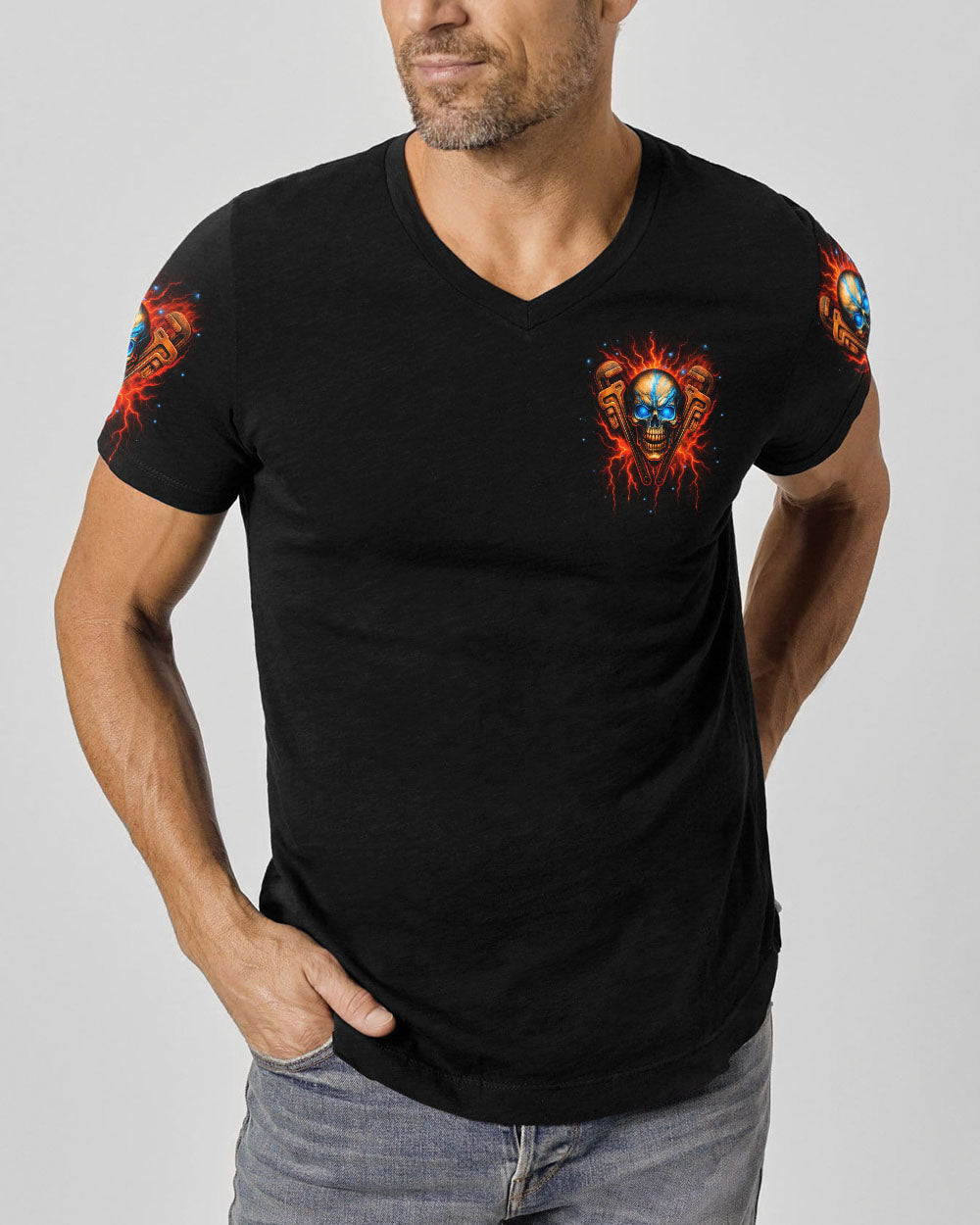 BLISSCORNERS TRUCKER FIGHTING FORCES SKULL ALL OVER PRINT