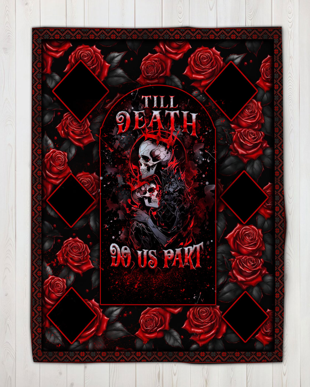 BLISSCORNERS PERSONALIZED TILL DEATH DO US PART COUPLE FLEECE BLANKET
