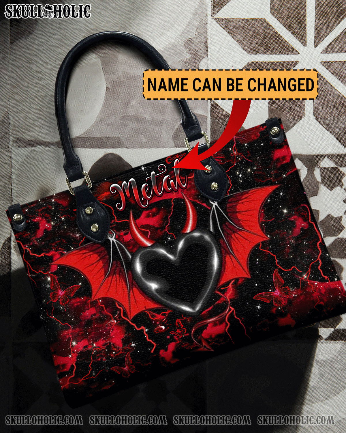 BLISSCORNERS EVIL HEART LEATHER HANDBAG