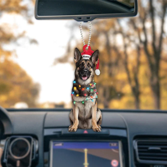 Blisscorners Personalized German Shepherd Dog Christmas Ornament, Dog Christmas Lights  2D Flat LM2511