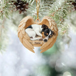 Blisscorners Personalized Sleeping Rat Terrier Dog Christmas Ornament, Dog Angel Wings2D Flat LM2511