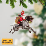 Blisscorners Santa Riding German Shorthaired Pointer Dog Ornament - Realistic Dog2D Flat LM2511