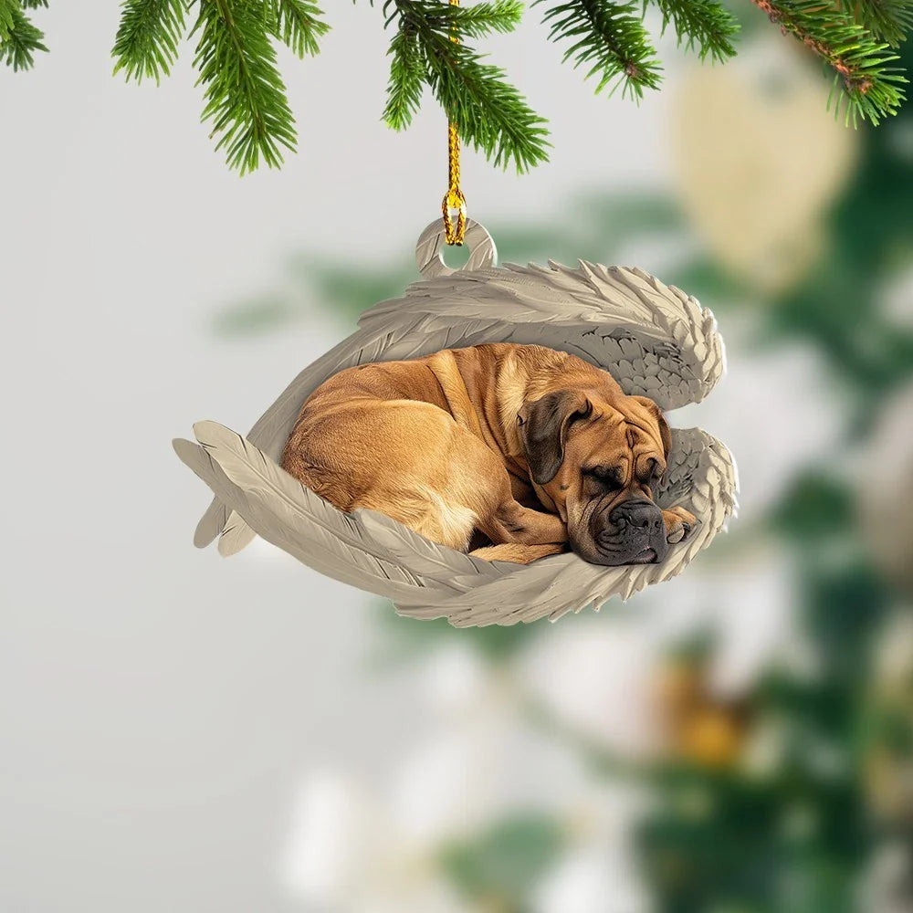 Blisscorners Personalized Sleeping Boerboel Dog Christmas Ornament, Dog Angel Wings2D Flat LM2511