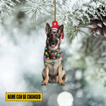 Blisscorners Personalized German Shepherd Dog Christmas Ornament, Dog Christmas Lights2D Flat LM2511