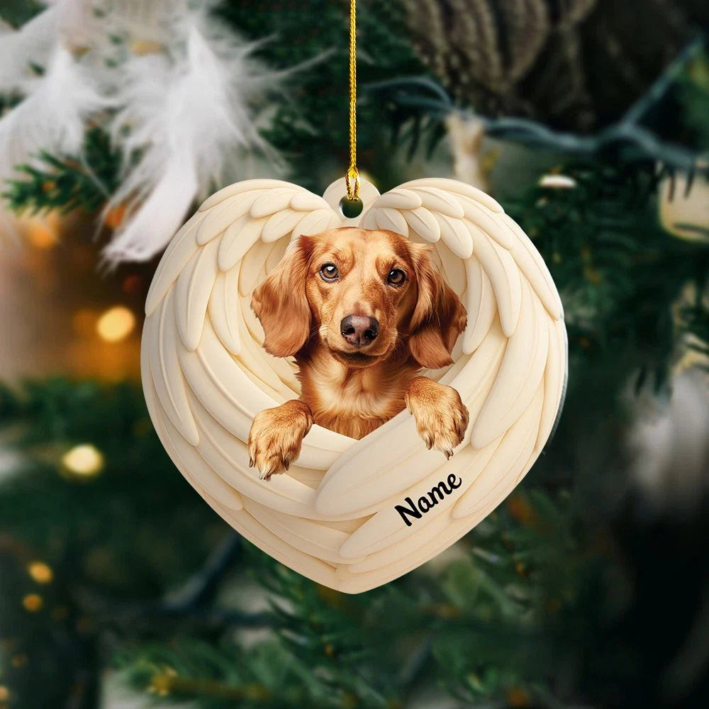 Blisscorners Personalized Dachshund Dog Christmas Ornament, Dog Angel Wings Ornament
2D Flat LM2511