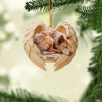Blisscorners Personalized Sleeping Heeler Dog Christmas Ornament, Dog Angel Wings62D Flat LM2511