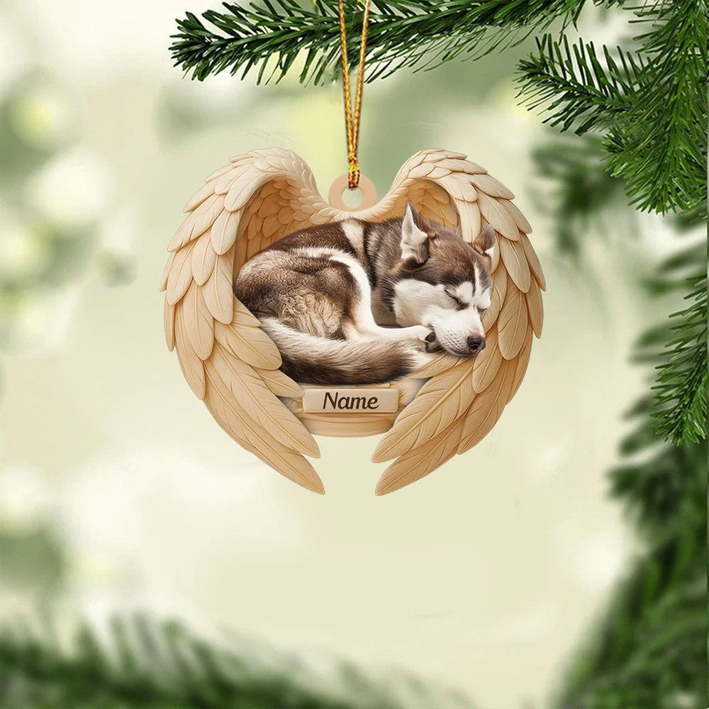 Blisscorners Personalized Sleeping Siberian Husky Dog Christmas Ornament, Dog Angel Wings6
2D Flat LM2511