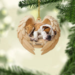 Blisscorners Personalized Sleeping American Bulldog Christmas Ornament, Dog Angel Wings2D Flat LM2511