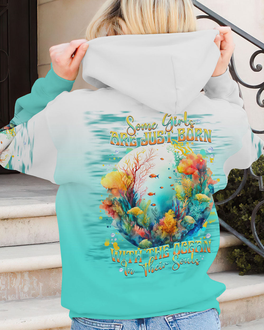 BLISSCORNERS SOME GIRLS ARE JUST BORN OCEAN ALL OVER PRINT