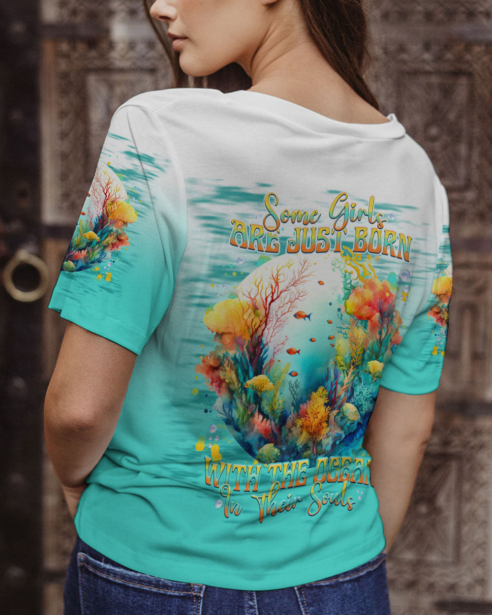 BLISSCORNERS SOME GIRLS ARE JUST BORN OCEAN ALL OVER PRINT