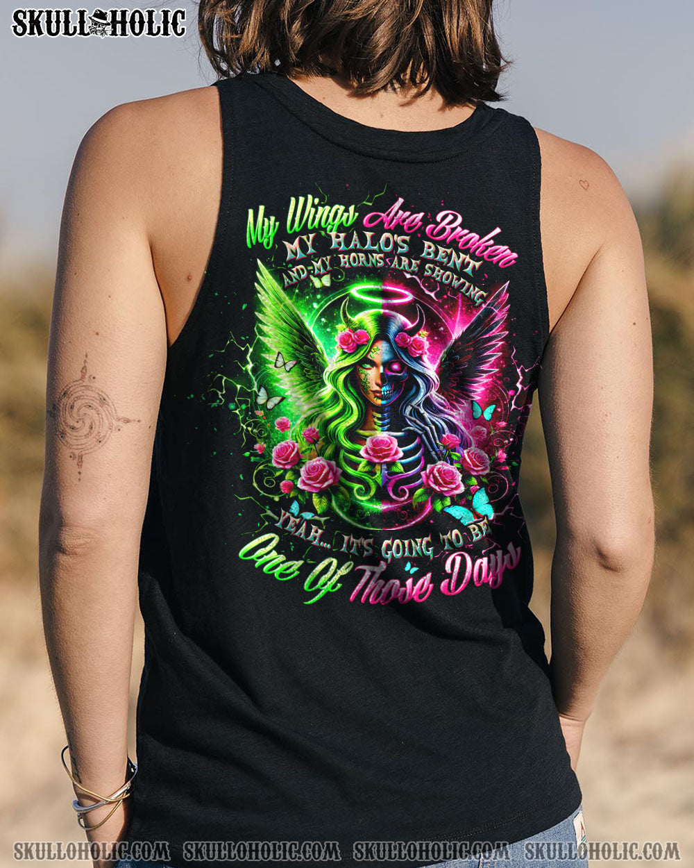 BLISSCORNERS IT'S GOING TO BE ONE OF THOSE DAYS HALF SKULL  ALL OVER PRINT