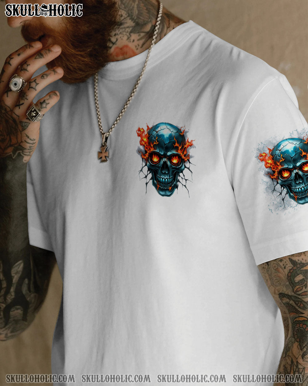 BLISSCORNERS WARNING I'M AN A FIRE SKULL ALL OVER PRINT