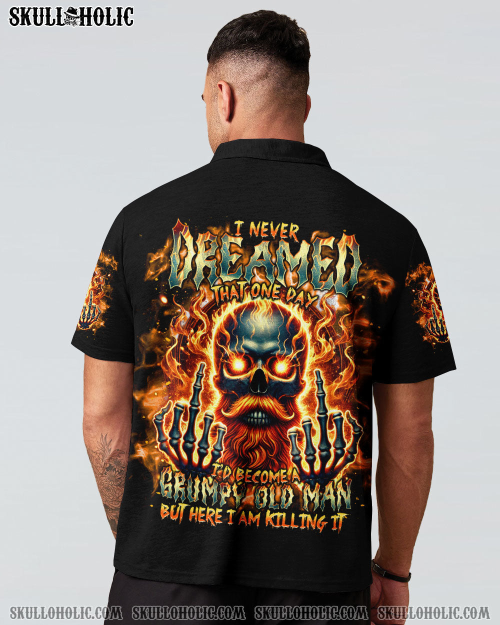 BLISSCORNERS I NEVER DREAMED THAT ONE DAY GRUMPY OLD MAN SKULL ALL OVER PRINT