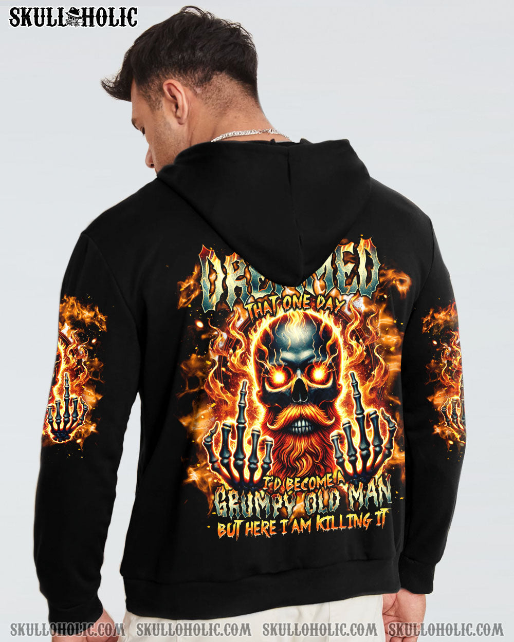 BLISSCORNERS I NEVER DREAMED THAT ONE DAY GRUMPY OLD MAN SKULL ALL OVER PRINT