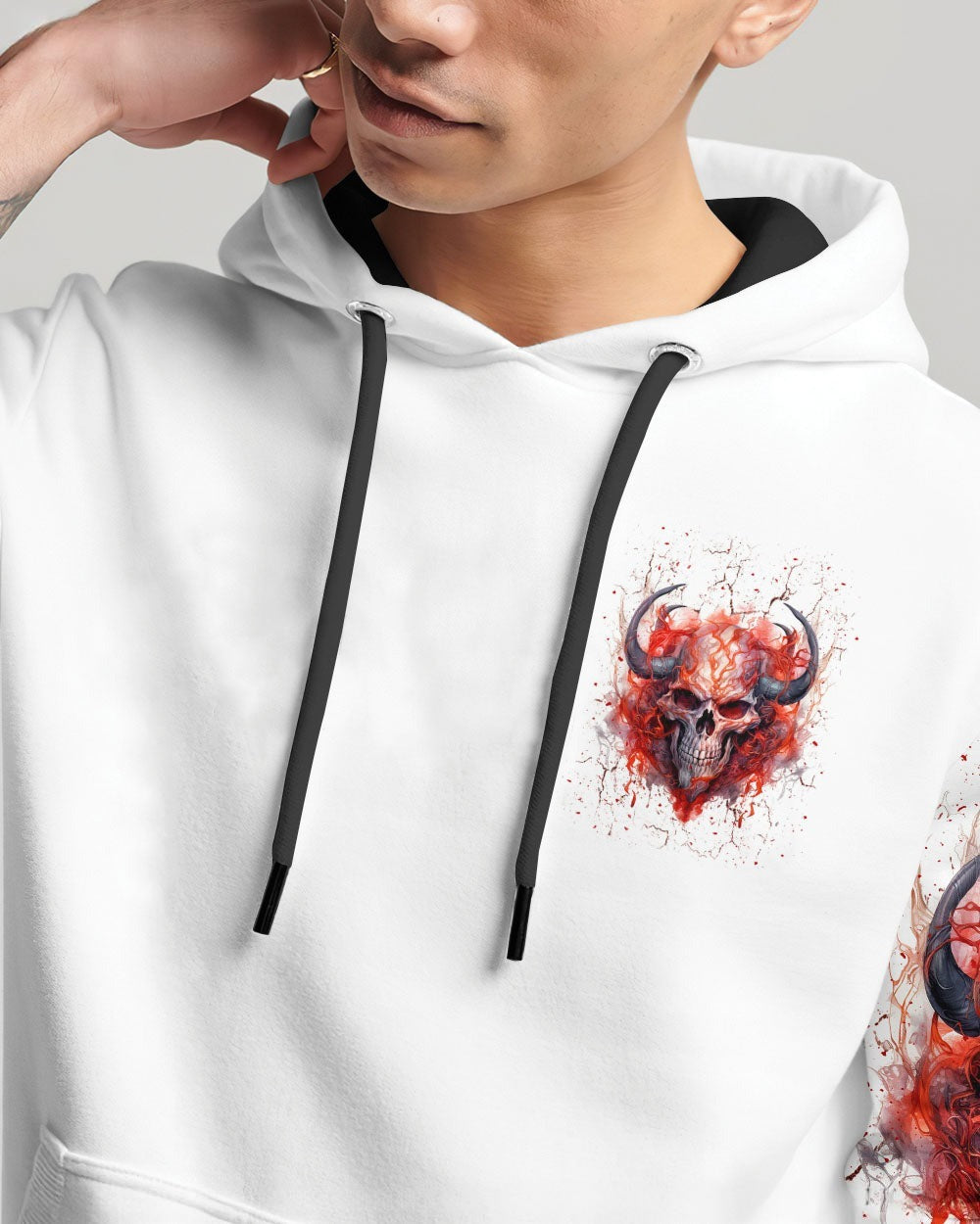 BLISSCORNERS I'M NEVER ALONE SKULL DEMON ALL OVER PRINT