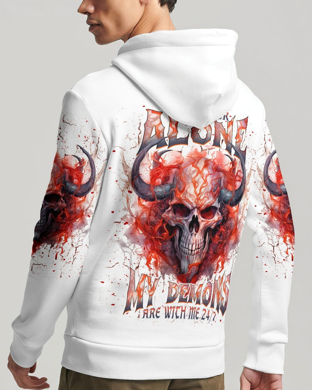 BLISSCORNERS I'M NEVER ALONE SKULL DEMON ALL OVER PRINT