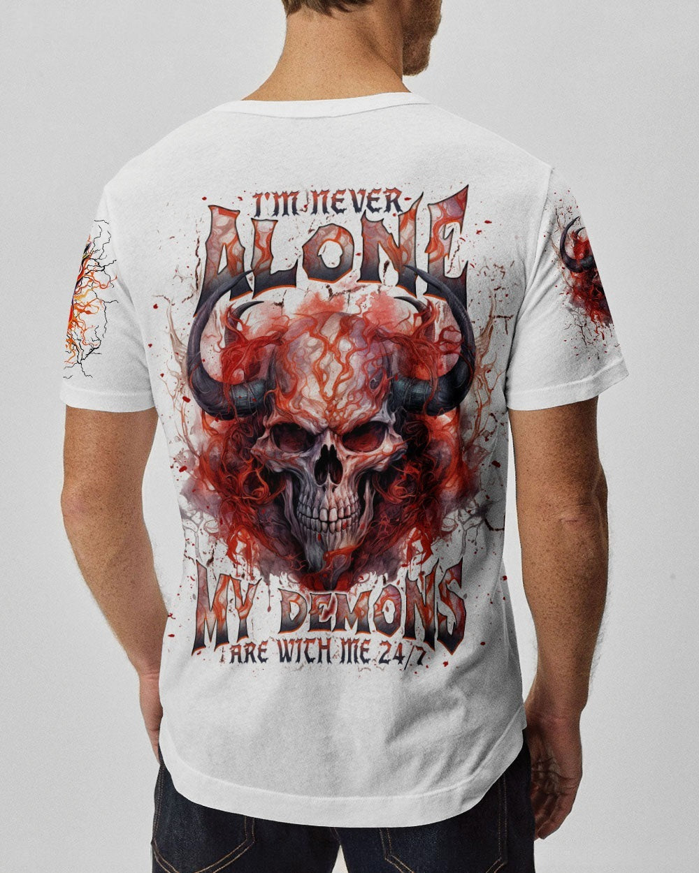 BLISSCORNERS I'M NEVER ALONE SKULL DEMON ALL OVER PRINT