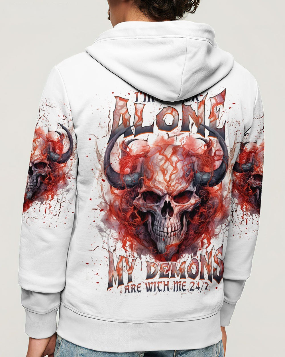 BLISSCORNERS I'M NEVER ALONE SKULL DEMON ALL OVER PRINT