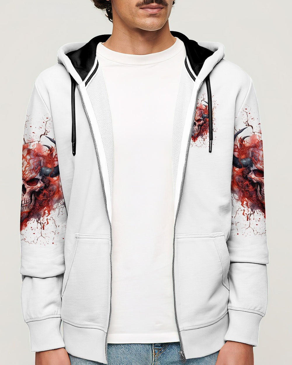 BLISSCORNERS I'M NEVER ALONE SKULL DEMON ALL OVER PRINT
