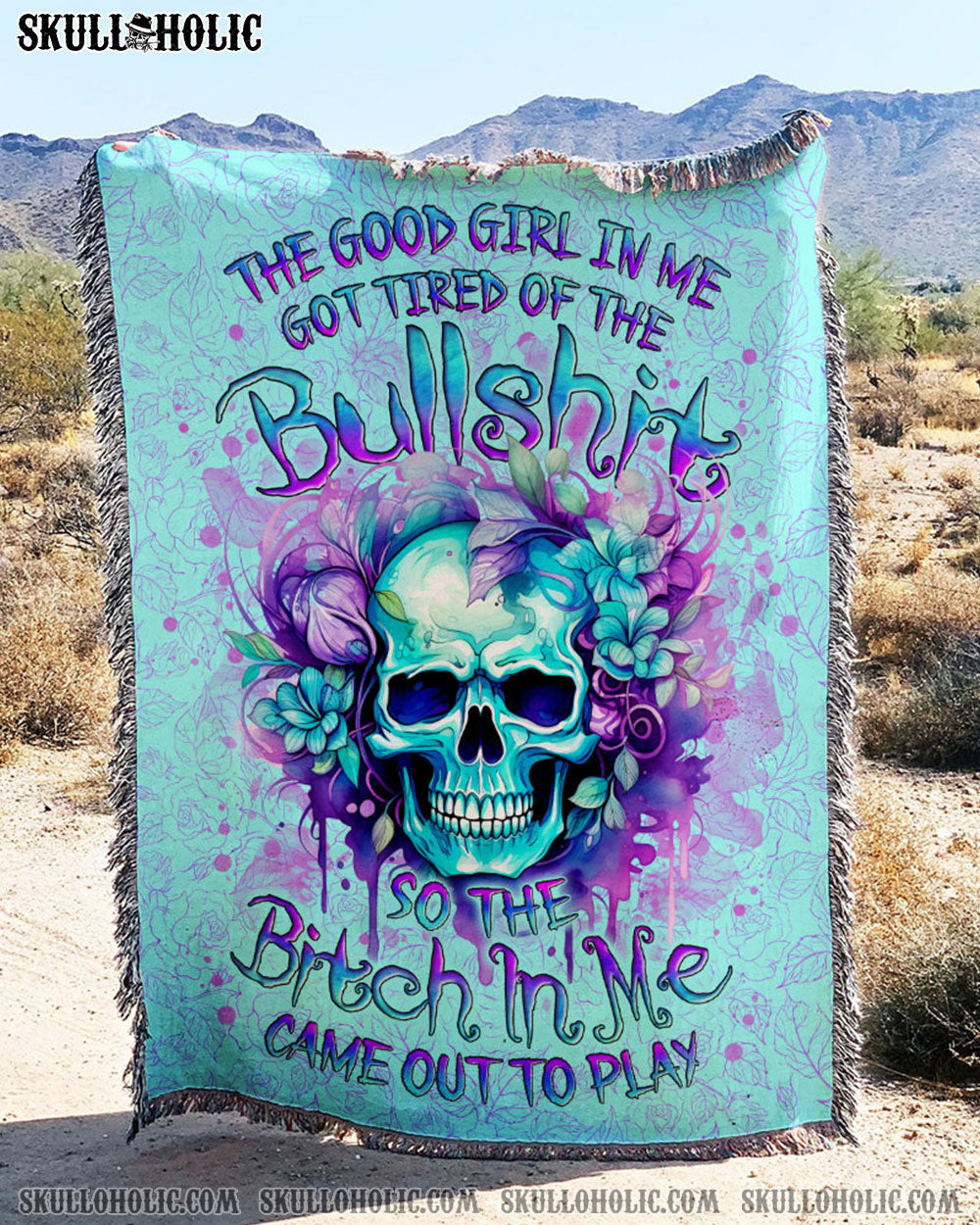 BLISSCORNERS THE GOOD GIRL IN ME WOVEN AND FLEECE BLANKET