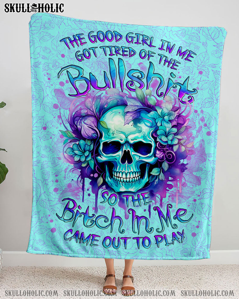 BLISSCORNERS THE GOOD GIRL IN ME WOVEN AND FLEECE BLANKET