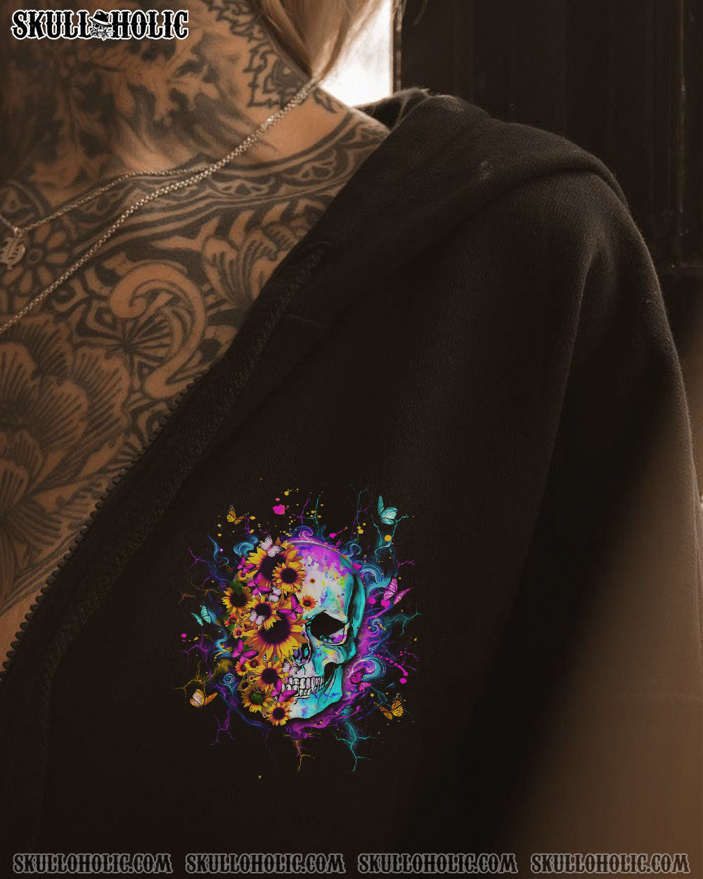 BLISSCORNERS DON'T TRY TO FIGURE ME OUT HALF SKULL  ALL OVER PRINT