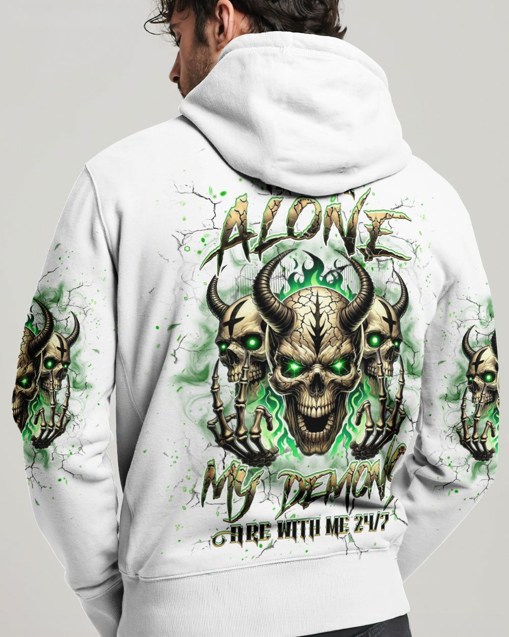 BLISSCORNERS I'M NEVER ALONE SKULL DEMON ALL OVER PRINT