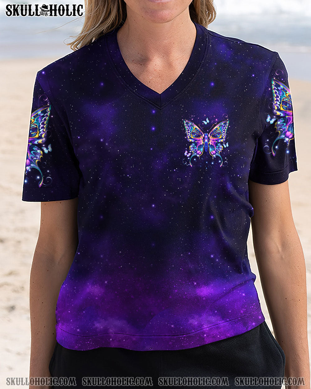 BLISSCORNERS DON'T TRY TO FIGURE ME OUT SKULL BUTTERFLY  ALL OVER PRINT