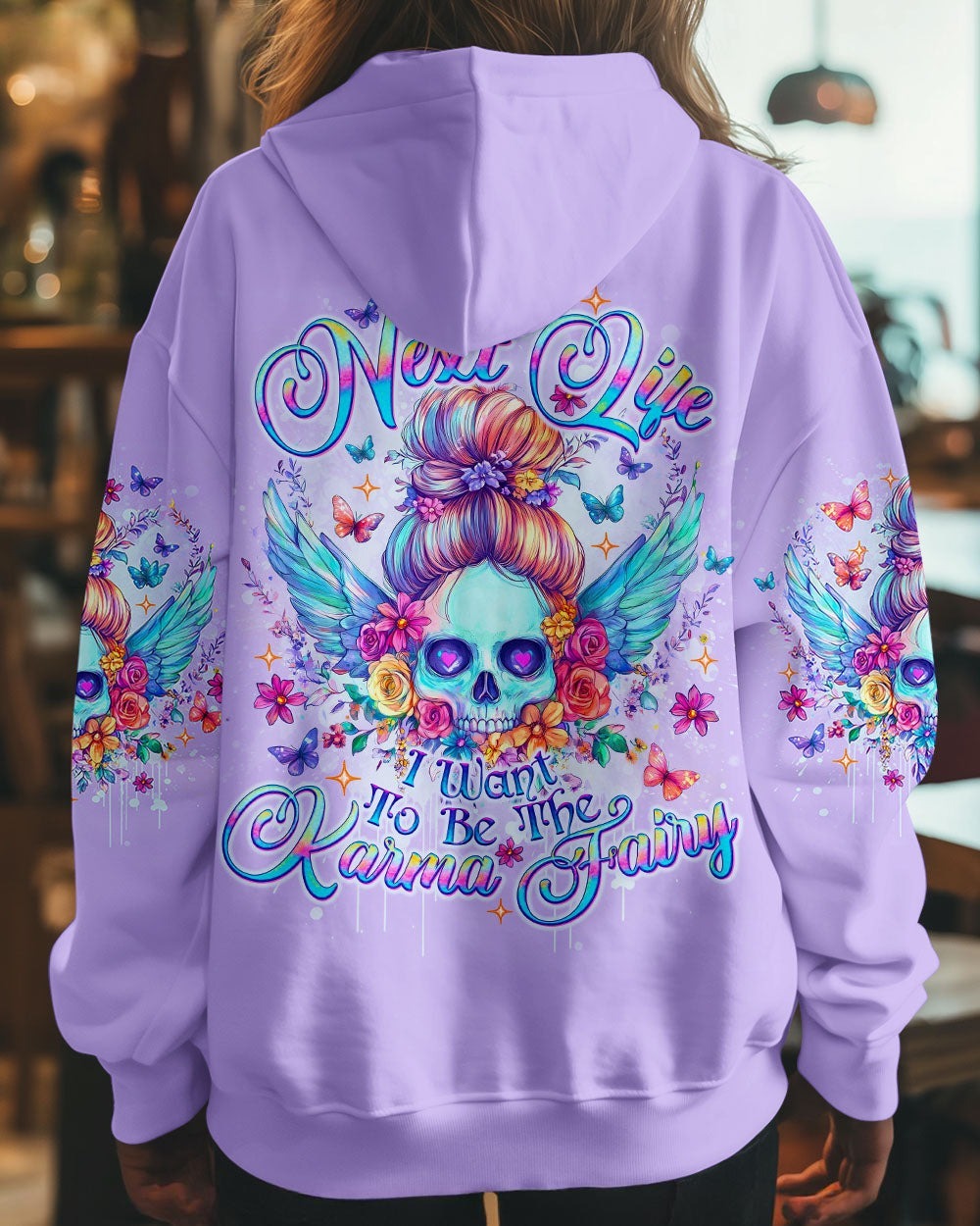 BLISSCORNERS KARMA FAIRY SKULL MESSY BUN ALL OVER PRINT
