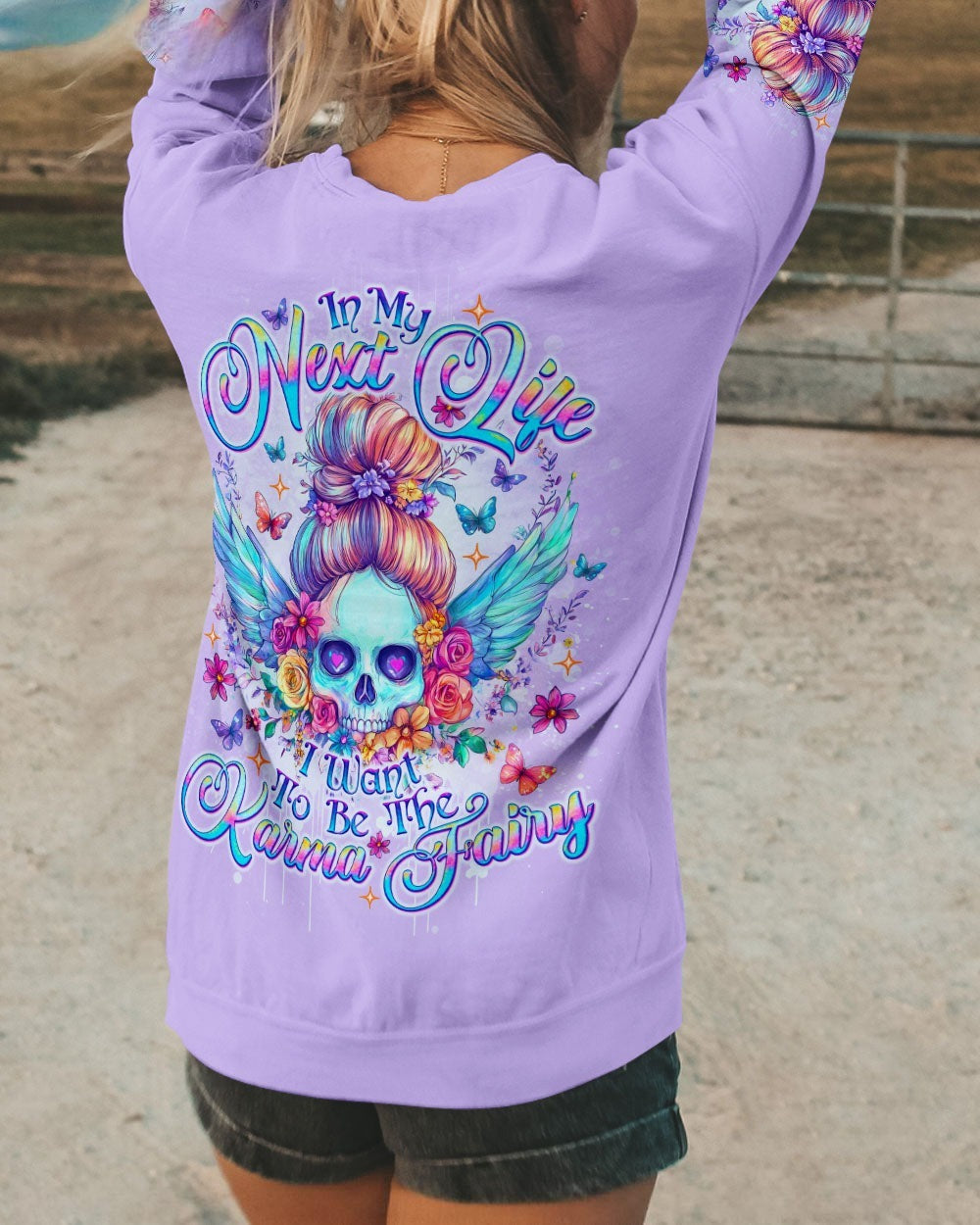 BLISSCORNERS KARMA FAIRY SKULL MESSY BUN ALL OVER PRINT