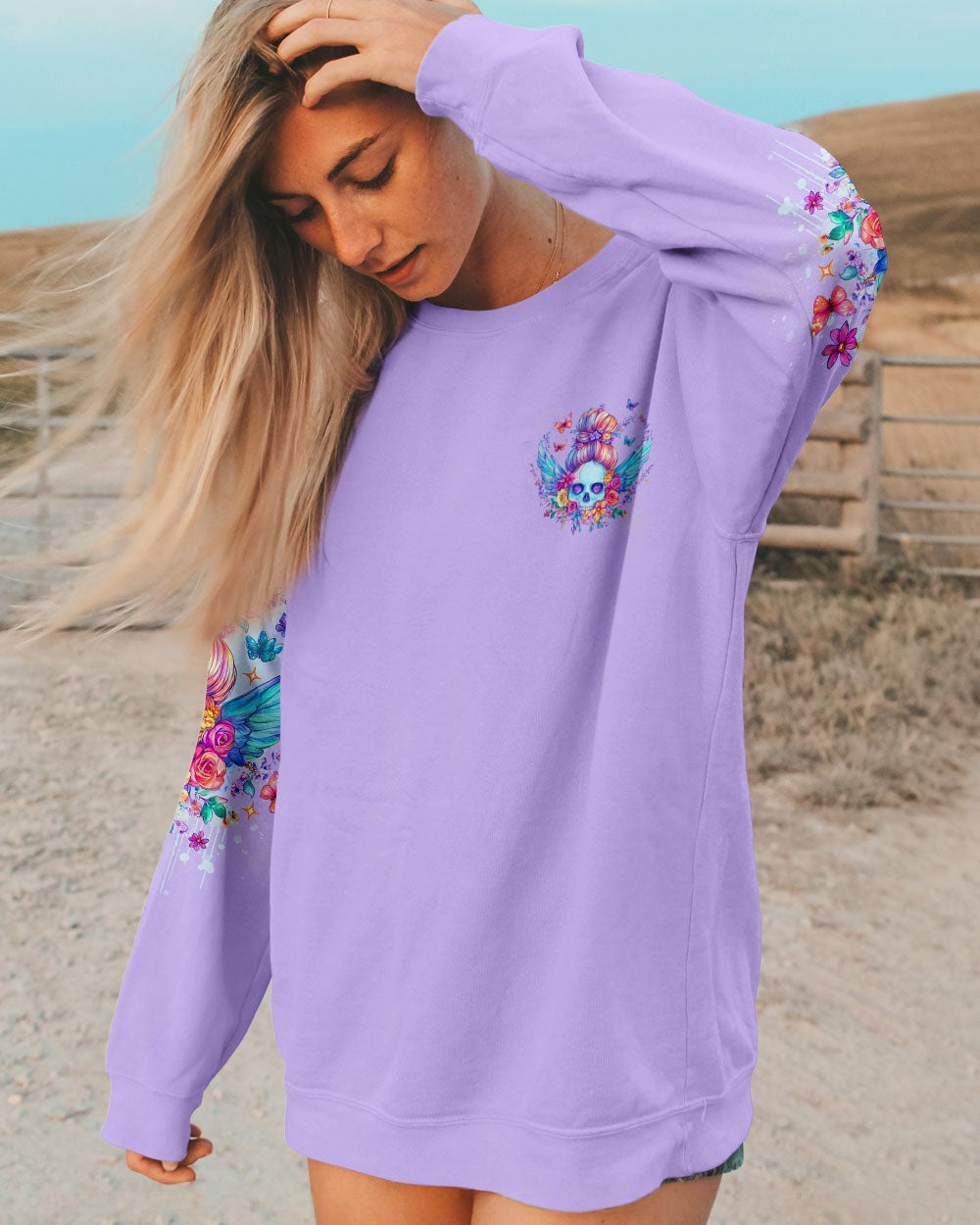 BLISSCORNERS KARMA FAIRY SKULL MESSY BUN ALL OVER PRINT