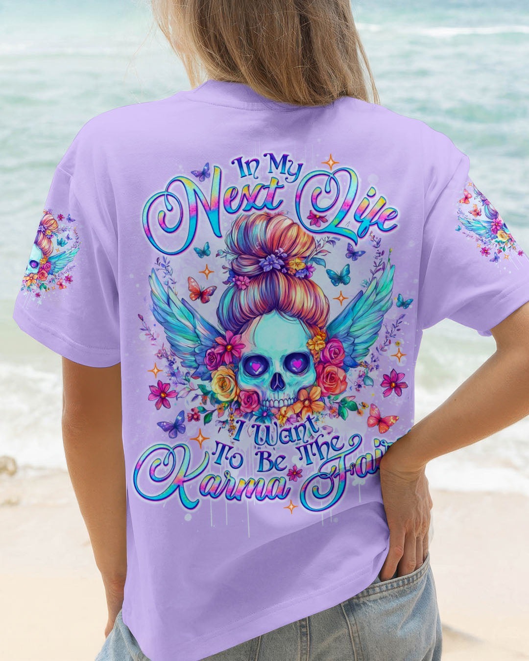 BLISSCORNERS KARMA FAIRY SKULL MESSY BUN ALL OVER PRINT