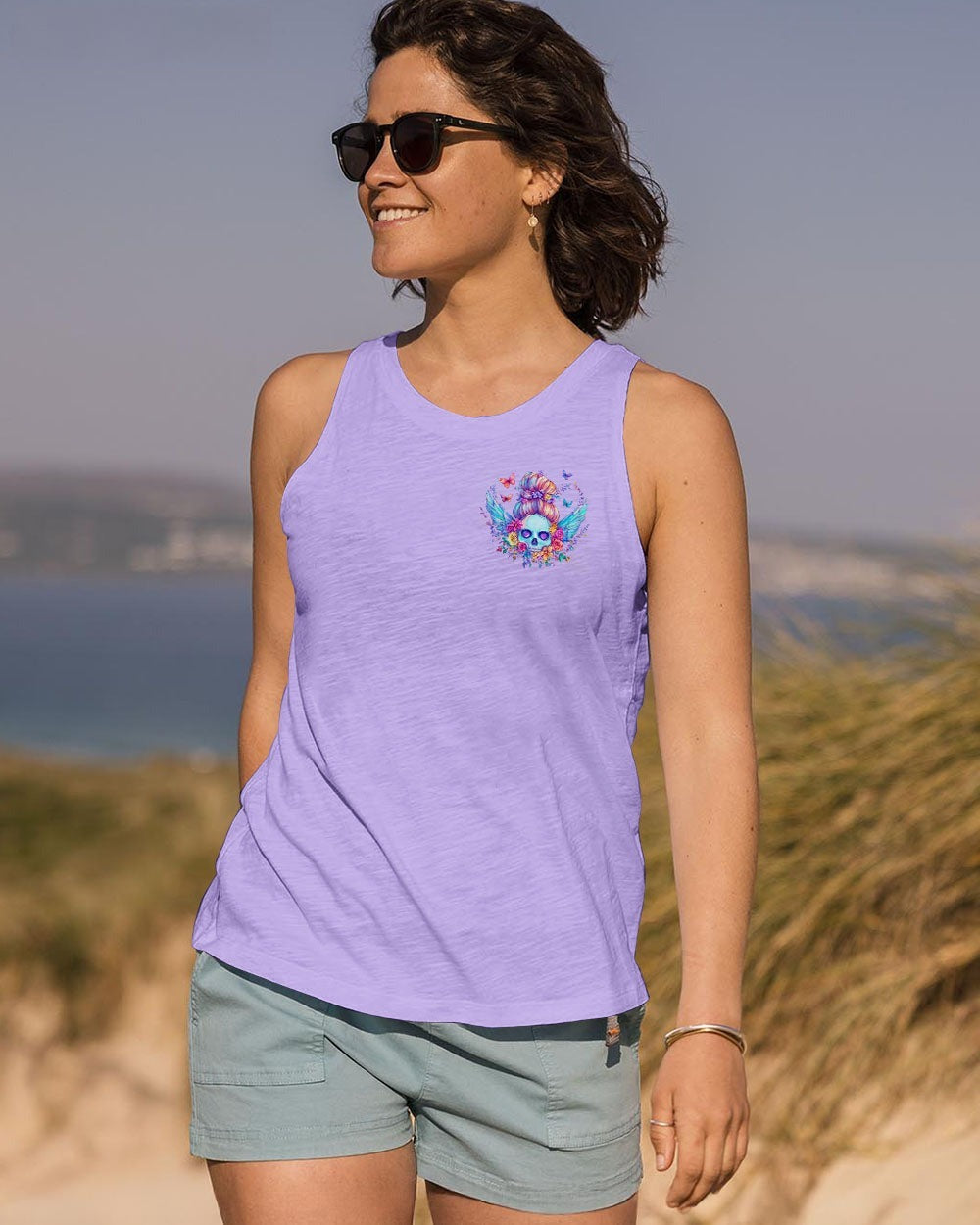 BLISSCORNERS KARMA FAIRY SKULL MESSY BUN ALL OVER PRINT