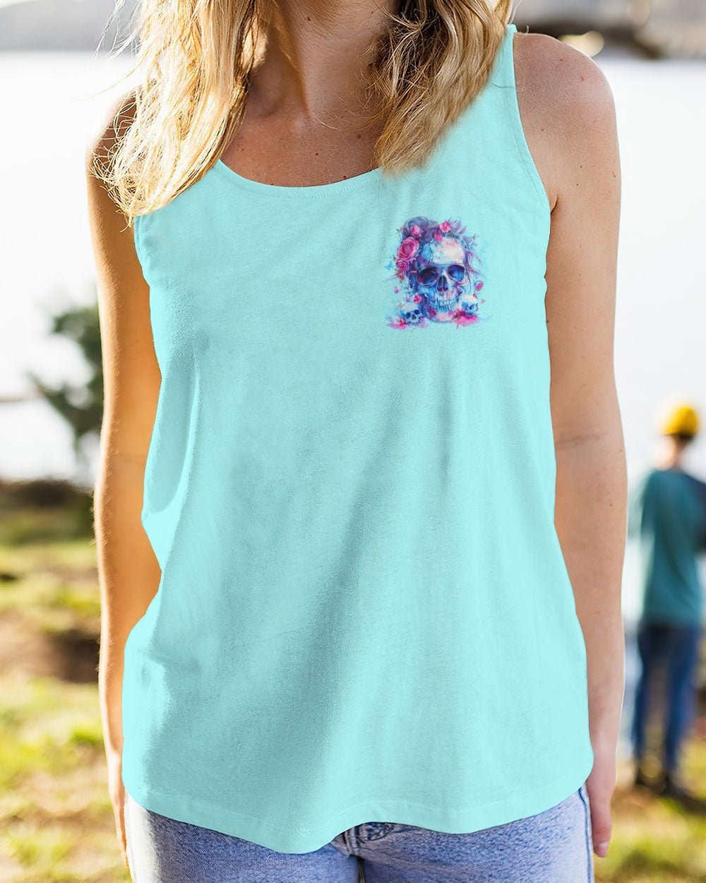 BLISSCORNERS THE GOOD GIRL IN ME SKULL MESSY BUN ALL OVER PRINT